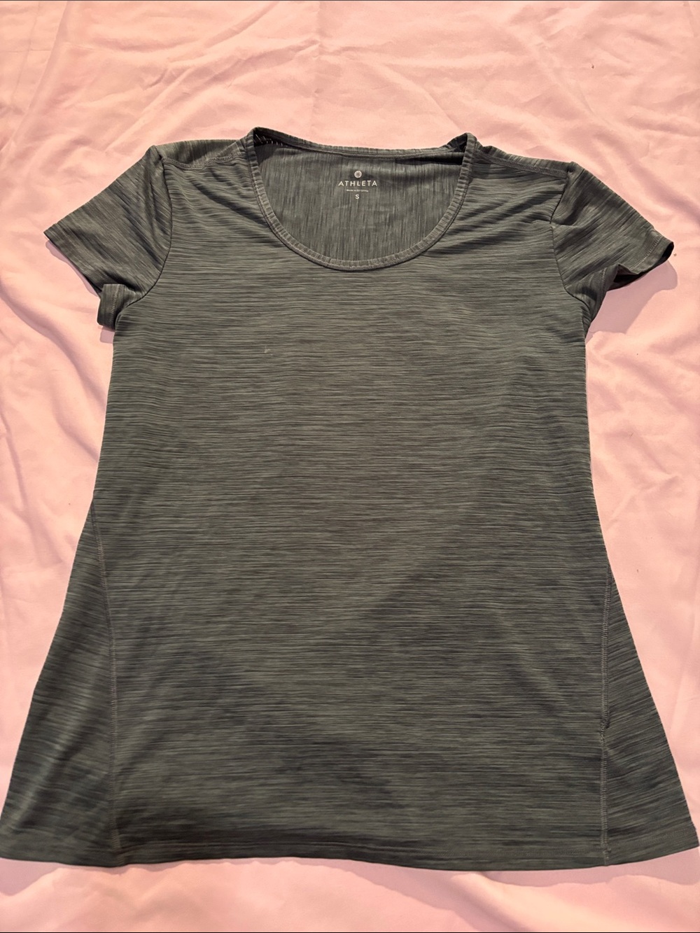 Athleta Charcoal Heather Scoop Neck Short Sleeve Tee